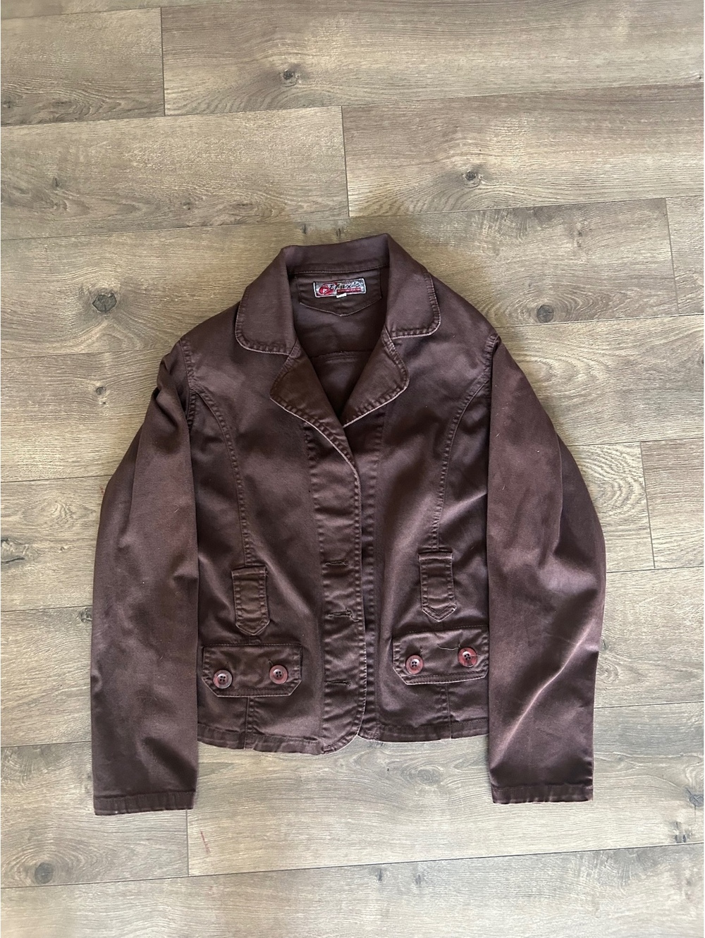 epax women’s brown fitted jacket size 34